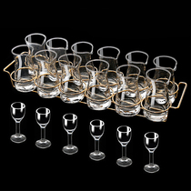 White glass set wine dispenser home Chinese restaurant small wine glass one mug bullet Cup wine pot storage glass