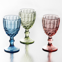 Color embossed lead-free crystal glass Champagne Cup beverage cup juice cup glass goblet household wine glass