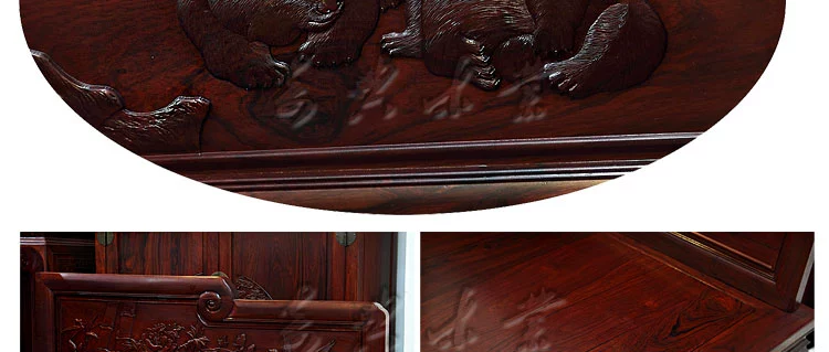 Panda National Standard Lào Red Rosewood La Hán Giường Đồ nội thất phòng khách bằng gỗ gụ Gỗ khói Bari Dalbergia Ghế thư giãn - Giường