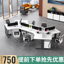 Office staff Table 3 people 6 people combination Guangzhou office furniture multi person computer desk screen card holder table