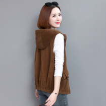 women's spring autumn outerwear corduroy sleeveless vest new 2022 sleeveless fashionable vest jacket