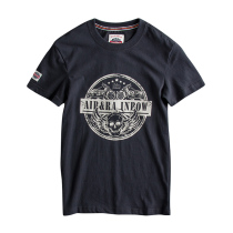 Hong Kong pop brand round neck short sleeve T-shirt mens retro skull motorcycle print washed and brushed comfortable summer Europe and the United States