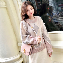 Daxi homemade sweater women lazy wind 2019 autumn and winter new pullover round neck retro net red sweater top women
