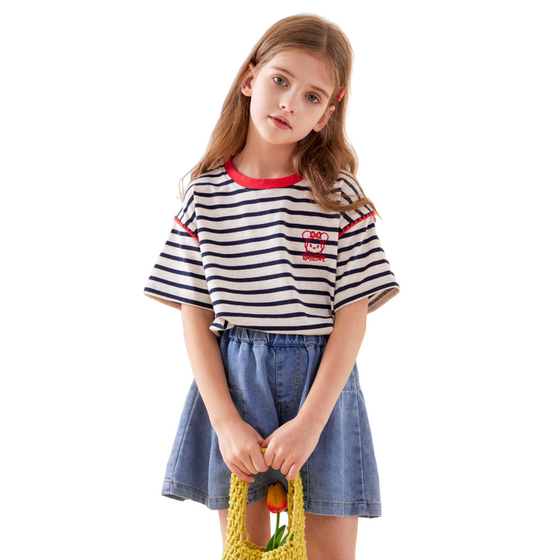 Disney Girls Short Sleeve T-Shirt 25 Summer New Children's Pure Cotton Half Sleeve Casual Vest Striped Parent-Child Vest
Disney Girls Short Sleeve T-Shirt 25 Summer New Children's Pure Cotton Half Sleeve Casual Vest Striped Parent-Child Vest
