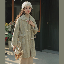 Linjou Lingjiu 2022 winter new fur integrated otter rabbit hair medium long small hair tweed coat woman
