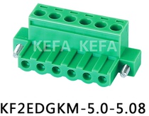 Plug-in PCB terminal block KF 2EDGKM-5 08mm(2-20P) fixed ear hole copper environmental protection