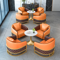 Light luxury high-end sales office negotiation table Hotel beauty salon business meeting table KTV club reception small round table sand