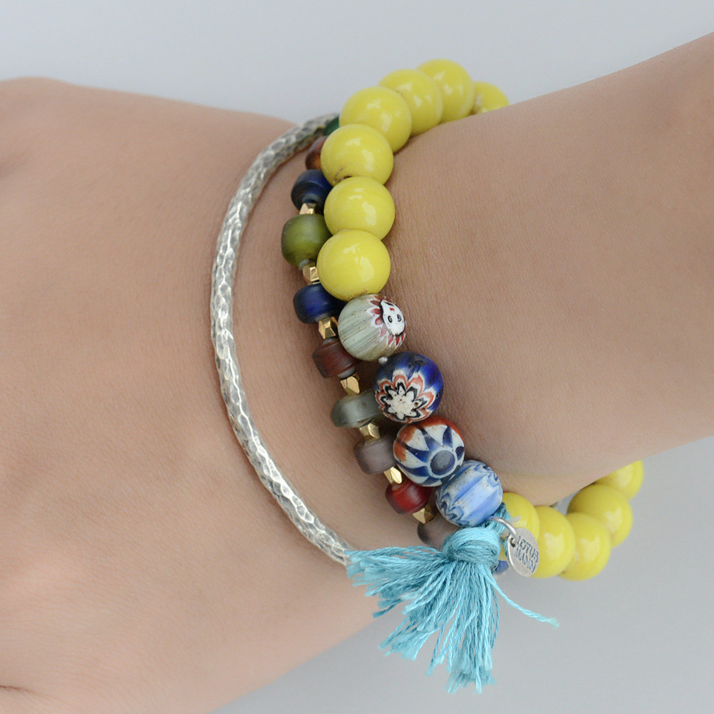 【一件代发批发路塔斯曼 彩色白芯琉璃子与金珠可调