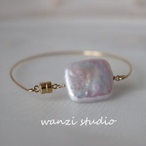 Maru design ins natural freshwater pearl Baroque simple style American 14K gold gold bracelet bracelet bracelet does not fade