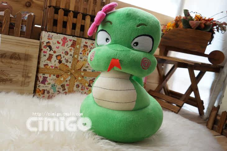 西米果 玩具 花蛇 卡通蛇蛇公仔 可爱毛绒玩具蛇 生肖蛇 送人礼物