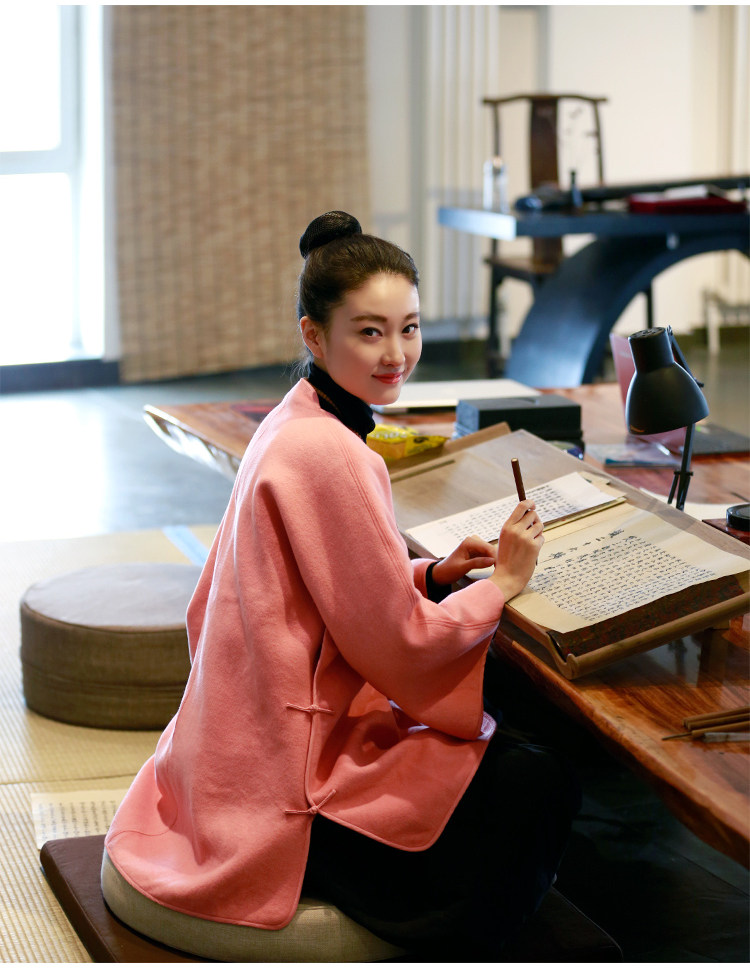 秋冬季中国风茶服女禅意改良汉服外套女装中式唐装盘扣上衣