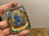 Carry-on card Qinghai Zhegon pictorial pure handmade mine color black gold color zodiac zodiac chicken this life Buddha doesnt move the Ming Wang