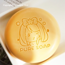 (HP2007) 4x4 washed face girl with fine acrylic soap stamp