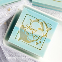 (HP2056) 5x5 parent-child killer whale love earth English word original personality customize exclusive logo