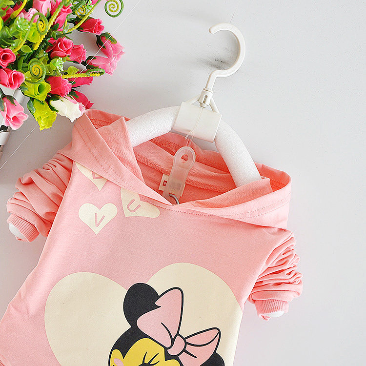 童装0-1-2-3-4岁半宝宝米奇纯棉长袖套装婴幼儿外出服女童春秋装