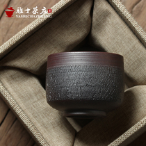 (One piece)Wood-fired master cup Taiwan handmade burst tea cup Purple Gold falling gray Dragon Kiln wood-fired tea lamp