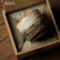Jingdezhen kiln becomes a teacup Shino-yaki handmade fire cloud single cup Vintage Shino ceramic master cup Tea cup