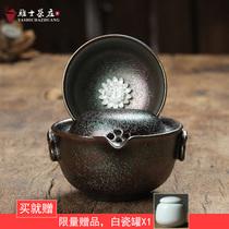 Ceramic Whitebait quick cup Kung Fu tea Travel portable pot a cup Kiln becomes colorful hand grab pot Office teacup