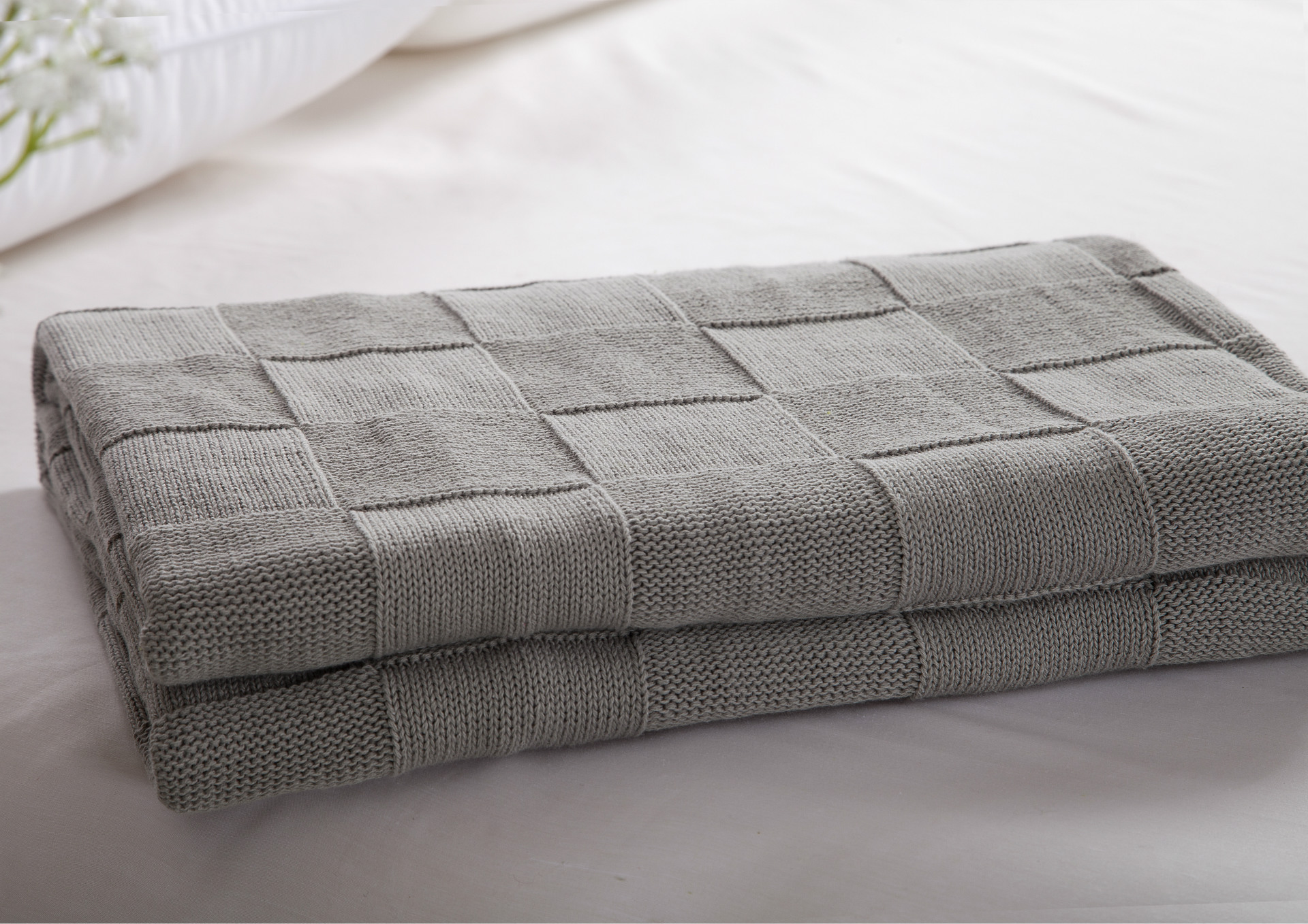 全棉方格针织毯子礼品四季毛线毯子沙发毯搭毯