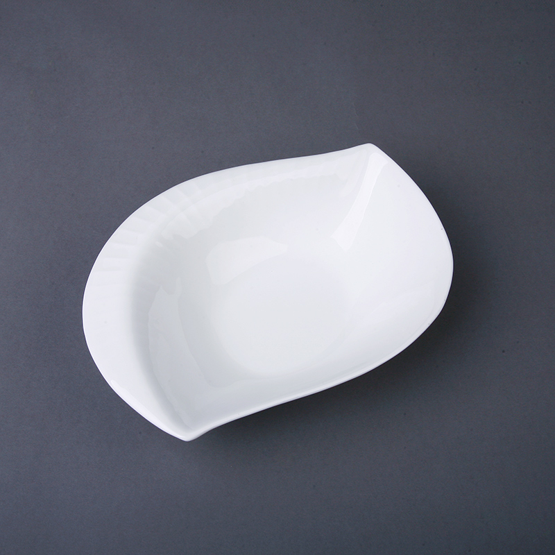 Pure white ipads China irregular salad bowl 8 inch oyster dish creative dish tableware cold dish dish fruit bowl