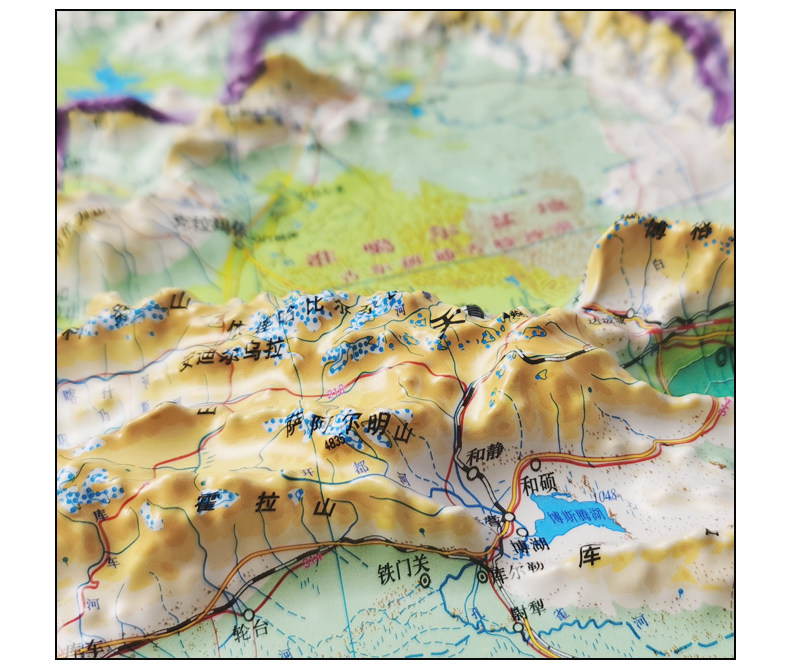 【浮雕3d版】2020新版中国地图3d立体凹凸地形图 超大世界地形立体地图墙贴 约1.1*0.8米 地势教学三维立体学生家用办公室地图挂图