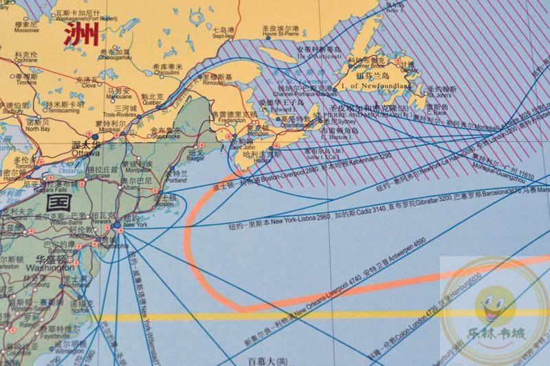 1米 航海路线 港口油港 世界海运交通图map of world maritime transp