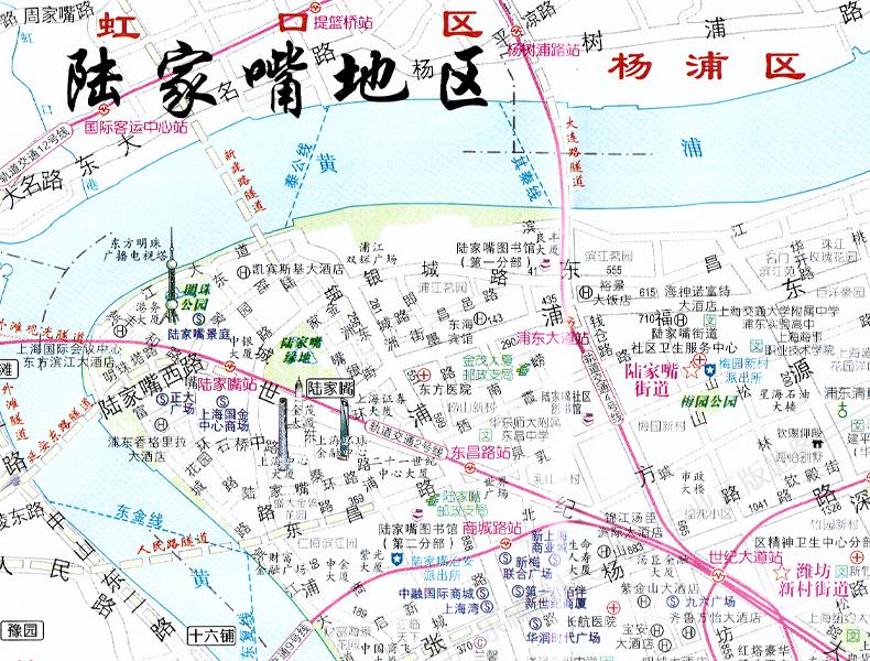 【极速发货】浦东新区地图2017新版上海分区地图 陆家嘴金融中心