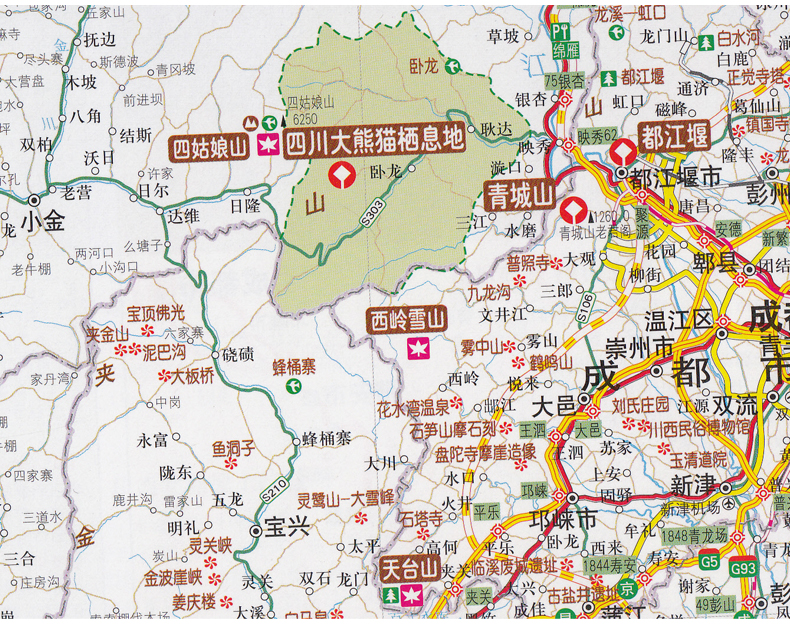 四川旅游地图 四川省旅游交通图 四川自治区详图 旅游景点全 终极特色