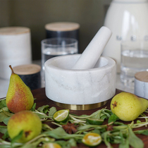 ladylike marble garlic mash stone mortar household grinder manual seasoning Jar Kitchen storage tank