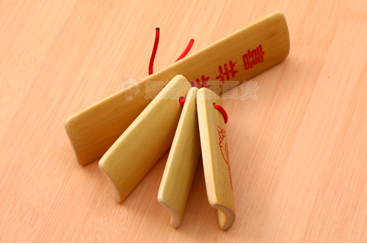 9.9包邮儿童专业快板竹板响板乐器成人竹快板4片幼儿园小玩具批发