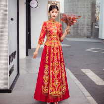 Xiuhe clothing bride New 2021 vintage wedding pavilion women Chinese wedding dress out pavilion clothing Chinese wind Spring Summer