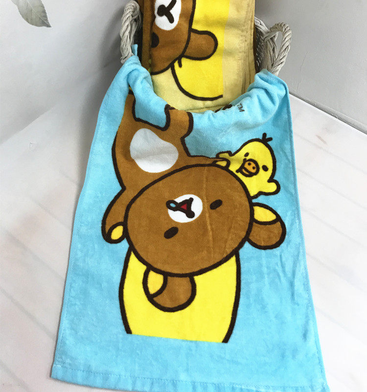34*80cm卡通轻松小熊rila*kkumma懒懒*熊纯棉大毛巾可爱柔软吸水