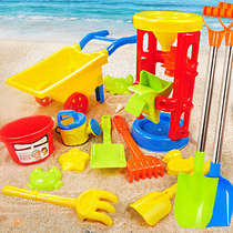 Childrens large beach trolley toy car set Baby play with sand play with water Hourglass shovel tool Cassia