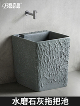 Binx Balcony Nordic Grey Ceramic Wash Mop Pool Home Toilet Small square mop pool pier Bumpool pool