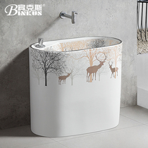 Binks bathroom Nordic balcony ceramic wash mop pool household toilet floor-standing basin small pier cloth pool