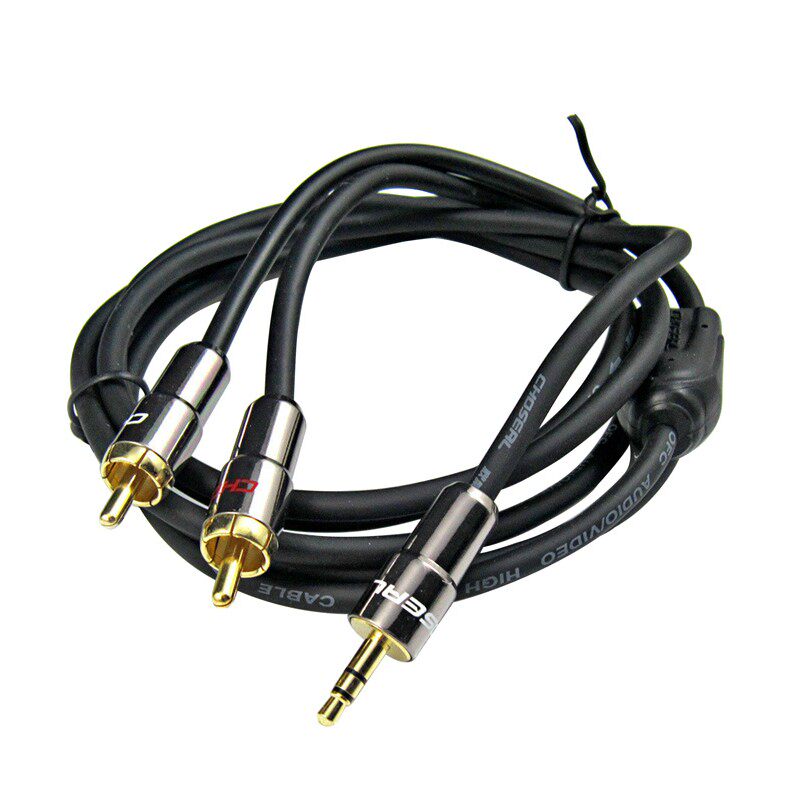 5mm一分二转双莲花线电脑音箱音响线