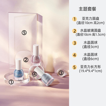 Acrylic glass transparent geometry cube round table photography props beauty cosmetics accessories shooting