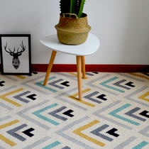 Color impression Nordic household carpet Non-slip living room foyer Bedroom bed front blanket Twisted polypropylene yarn woven blanket