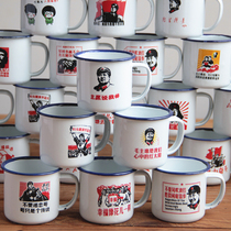 Nostalgic vintage enamel cup Tang cup jar pot hot pot market string hot pot multicolor custom LOGO