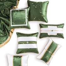 (Full edge) Modern light luxury sofa pillow cushion model room soft bag bedroom bedside new Chinese pillowcase