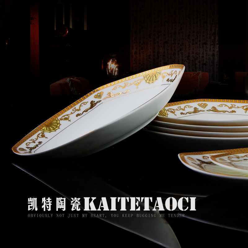 Ou ipads porcelain tableware suit of jingdezhen ceramic dishes informs the square bowl dish combination wedding gifts