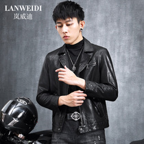  2021 new Haining leather leather jacket mens sheepskin jacket Korean version slim youth motorcycle suit handsome jacket trend