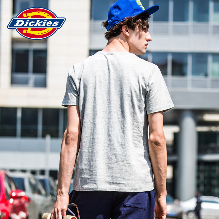 Dickies2015新款情侣装 经典Logo印花短袖T恤男 黑 152M30EC05