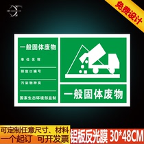 General Solid Waste Port Identification Card Environmental Mark Card Safety Identification Card Environmental Protection Sign Aluminum Plate Customized