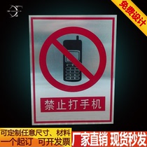 Ban on mobile phone 30x40 security warning signs gas station oil depot fire protection ID card security sign cards