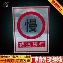 Slow down slow line 30x40cm security warning signs traffic hinsignor sign plate signage aluminium plate signage