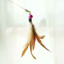 Colorful feather steel wire cat stick comes with bell cat super love toy flying cat toy