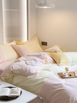 Pear Dreams Fairy powder light and luxurious 40 pure cotton mill wool four sets of autumn and winter full cotton bed linen bed bedding