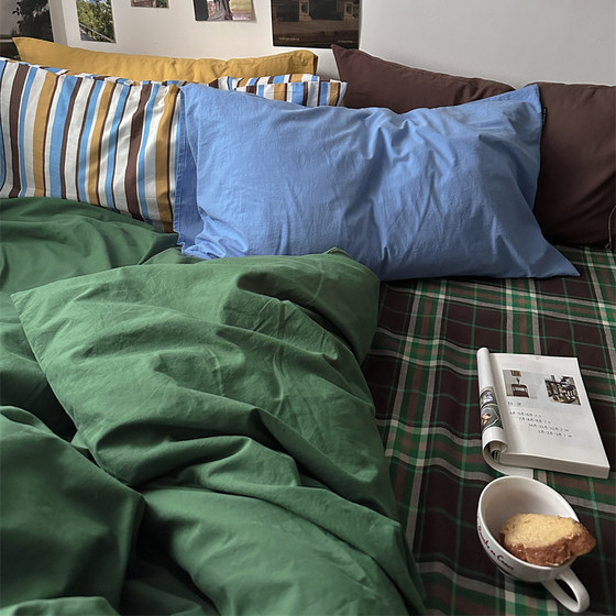 Li Meng Finland Forest Plaid Cotton Washed Cotton Four-piece Set Full Cotton Bed Sheets Bedding
Li Meng Finland Forest Plaid Cotton Washed Cotton Four-piece Set Full Cotton Bed Sheets Bedding