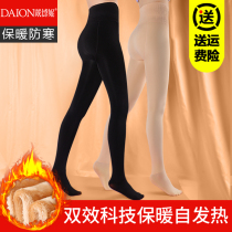 women's autumn winter thin spring bare leg outer wear nude fleece supernatural black flesh silk stockings